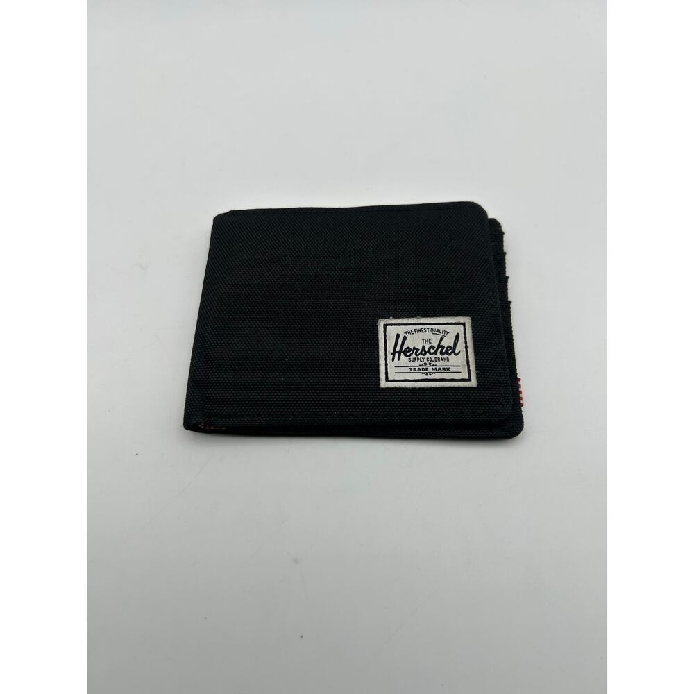 Herschel Supply Co Wallet Black Canvas Bifold Striped Interior Card Holder
